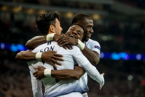 Son Heung-Min of Tottenham Hotspur celebrates scoring the opening goal during the UEFA Champions League round of 16 match between Tottenham Hotspur and Borussia Dortmund at Wembley Stadium, London, England on 13 February 2019. Copyright: xSalvioxCalabresex 22920018