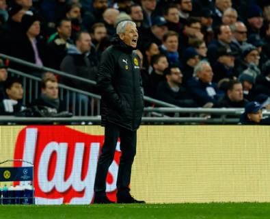 England London 13 02 2019 UEFA Champions League 2018 19 Season Round of 16 First leg Tottenham Hotspur FC BV Borussia Dortmund Coach Lucien Favre BVB gesticulated gesticulation DeFodi048