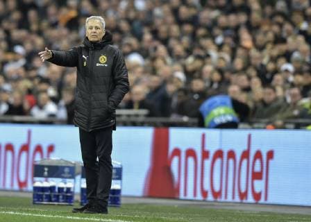 England London 13 02 2019 UEFA Champions League 2018 19 Season Round of 16 First leg Tottenham Hotspur FC BV Borussia Dortmund Manager Peter Stöger Borussia Dortmund gestures DeFodi056