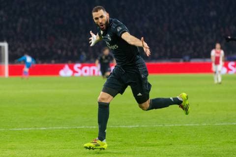 Karim Benzema of Real Madrid during the UEFA Champions League round of 16 match Ajax Amsterdam and Real Madrid at the Johan Cruijff Arena on February 13, 2019 in Amsterdam, The Netherlands UEFA Champions League 2018 2019 xVIxVIxImagesx xTomxBodexMultimediaxIVx 13620403