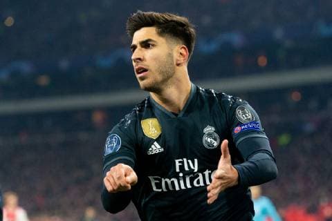 Marco Asensio of Real Madrid during the UEFA Champions League round of 16 match Ajax Amsterdam and Real Madrid at the Johan Cruijff Arena on February 13, 2019 in Amsterdam, The Netherlands UEFA Champions League 2018 2019 xVIxVIxImagesx xTomxBodexMultimediaxIVx 13620593