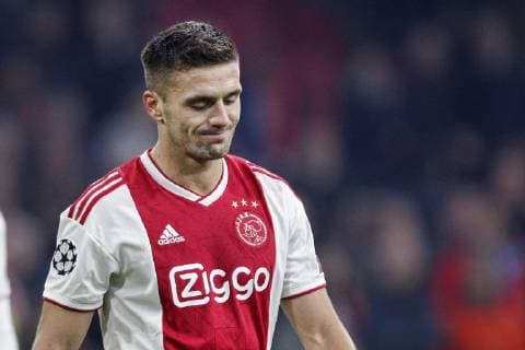 AMSTERDAM, Ajax - Real Madrid, football, Champions League Season 2018 2019, 13-02-2019, Johan Cruijff Arena. Ajax player Dusan Tadic dejected after the game Ajax - Real Madrid (1-2). Ajax - Real Madrid  x2821032x