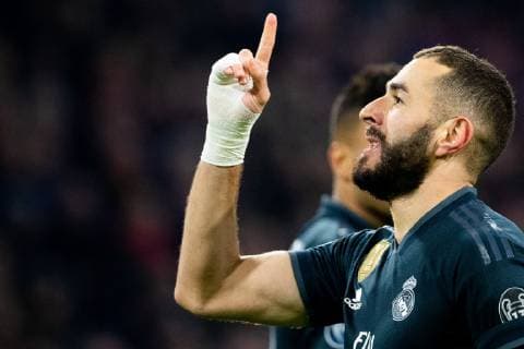 Karim Benzema of Real Madrid during the UEFA Champions League round of 16 match Ajax Amsterdam and Real Madrid at the Johan Cruijff Arena on February 13, 2019 in Amsterdam, The Netherlands UEFA Champions League 2018 2019 xVIxVIxImagesx xTomxBodexMultimediaxIVx 13621474