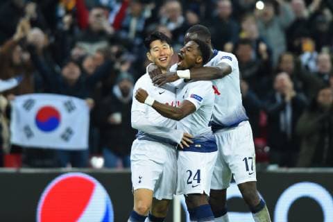 February 13, 2019 - London, England, United Kingdom - Tottenham forward Heung-Min Son celebrates his goal during the UEFA Champions League match between Tottenham Hotspur and Ballspielverein Borussia 09 e.V. Dortmund at Wembley Stadium, London on Wednesday 13th February 2019. (Credit: Jon Bromley MI News & Ltd) Tottenham Hotspur v Borussia Dortmund - UEFA Champions League Round of 16: First Leg  - ZUMAn230 20190213_zaa_n230_553 Copyright: xMixNewsx