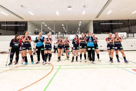 Herrenberg victory celebration after end of game VfL Waiblingen Tigers vs SG H2Ku Herrenberg Kuties handball 2 Bundesliga women HBF season 18 19 15 02 2019 VfL Waiblingen Tigers vs SG H2Ku Herrenberg Kuties handball 2 Bundesliga women HBF season 18 19 15 02 2019 Waiblingen Copyright: xEIBNER WolfgangxFrankx EP_WFK