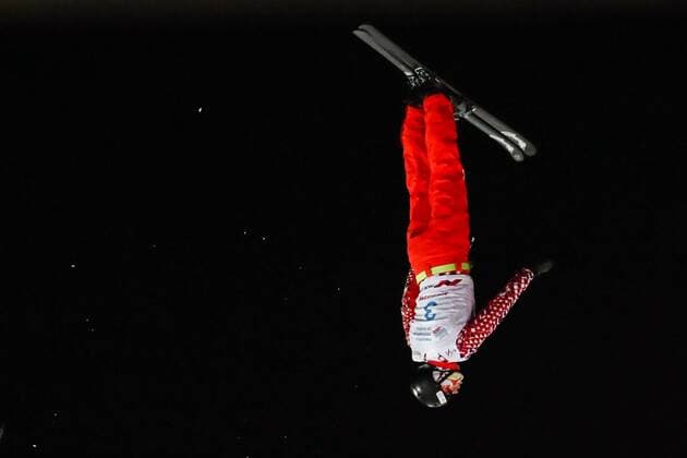 Sport Themen der Woche KW07 Sport Bilder des Tages MOSCOW, RUSSIA - FEBRUARY 16, 2019: Stanislav Nikitin of Russia competes in the aerials event as part of the 2018 19 FIS Freestyle Skiing World Cup at the Vorobyovy Gory sports complex. Anton Novoderezhkin TASS  TS0A1549