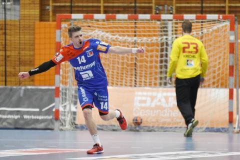 Oddur Gretarsson HBW Balingen Weilstetten cheers HBW Balingen Weilstetten vs. ASV Hamm Westfalen 2 Handball Bundesliga 22 Matchday 16 02 2019 HBW Balingen Weilstetten vs. ASV Hamm Westfalen 2 Handball Bundesliga 22 Matchday 16 02 2019 Balingen Copyright: xEIBNER Florian_Schustx EP_SCHUST