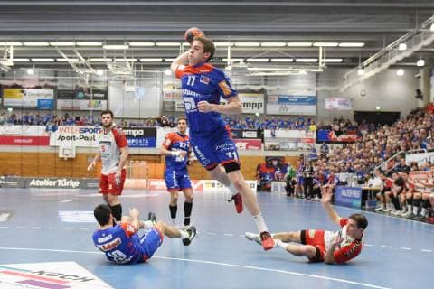 Tim Nothdurft HBW Balingen Weilstetten during an attack HBW Balingen Weilstetten vs ASV Hamm Westfalen 2 Handball Bundesliga 22 Matchday 16 02 2019 HBW Balingen Weilstetten vs ASV Hamm Westfalen 2 Handball Bundesliga 22 Matchday 16 02 2019 Balingen Copyright: xEIBNER Florian_Schustx EP_SCHUST