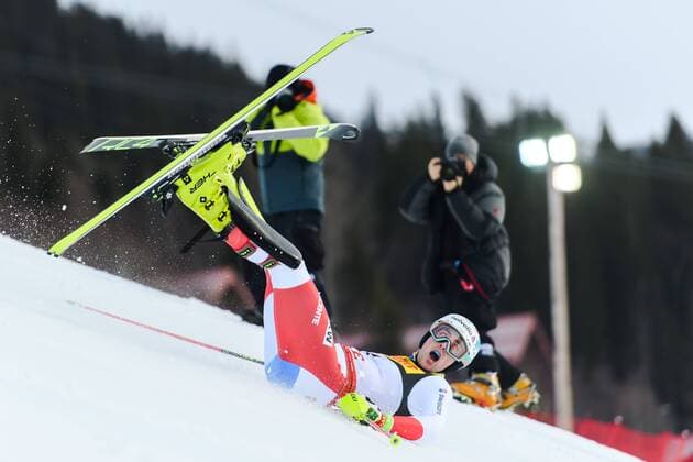 Sport Themen der Woche KW07 Sport Bilder des Tages 190217 Daniel Yule of Switzerland falls when competing in men«s slalom during the FIS Alpine World Ski Championships on February 17, 2019 in re. *** 190217 Daniel Yule of Switzerland falls when competing in men«s slalom during the FIS Alpine World Ski Championships on February 17 2019 in u0081re,  Copyright: DANIELxSTILLER BB190217DS006