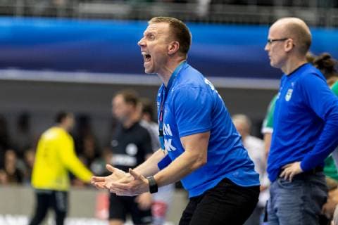 Assistant trainer for Skjern Handball Henrik Kronborg during the Champions League group match in mens handball between Skjern Handball and HBC Nantes in Skjern Bank Arena in Skjern Sunday, February 17, 2019 Skjern,  Copyright: MadsxDalegaardx cop106 spdk20190217-185347-L