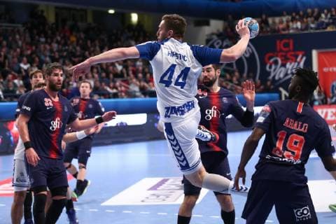 Handball, CL, Paris St. Germain - HC Zagreb Matej Hrstic (Zagreb) HANDBALL : VELUX EHF Champions League - 12eme journee - Paris Saint-Germain Handball vs HC PPD Zagreb - 17 02 2019 KevinDomas Panoramic 