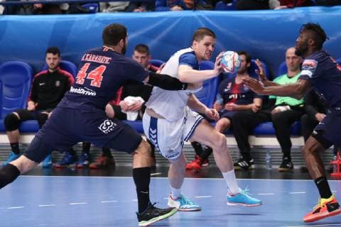 Handball, CL, Paris St. Germain - HC Zagreb Lovro Jotic (Zagreb) HANDBALL : VELUX EHF Champions League - 12eme journee - Paris Saint-Germain Handball vs HC PPD Zagreb - 17 02 2019 KevinDomas Panoramic 