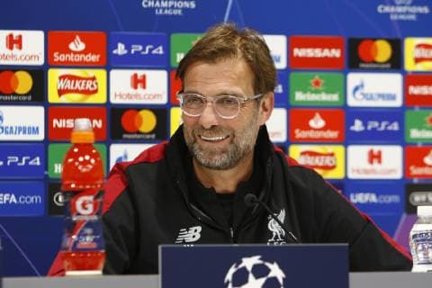 18th February 2019, Anfield, Liverpool, England; UEFA Champions League, pre match press conference PK Pressekonferenz ahead of Liverpool versus Bayern Munich; Liverpool manager Jurgen Klopp speaking to the media during today s press conference at Anfield ahead of tomorrow s Champions League round of 16 first leg match against Bayern Munich  ActionPlus12106438 AlanxMartin