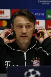 18th February 2019, Anfield, Liverpool, England; UEFA Champions League, pre match press conference PK Pressekonferenz ahead of Liverpool versus Bayern Munich; Bayern Munich manager Niko Kovac speaking to the media during today s press conference at Anfield ahead of tomorrow s Champions League round of 16 first leg match against Liverpool  ActionPlus12106536 AlanxMartin