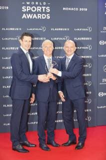 Didier Deschamps Coach French National Football Team with Co Trainers Award winner Team of the Year Red Carpet Award Ceremony Laureus World Sports Awards 2019 in the Sporting Principality of Monaco Cote d Azur