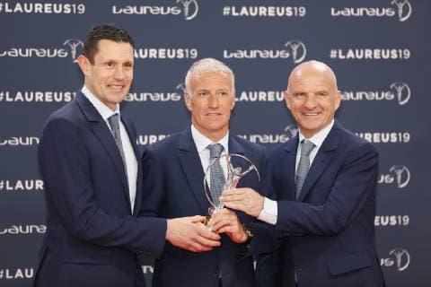 Didier Deschamps Coach French National Football Team with Co Trainers Award winner Team of the Year Red Carpet Award Ceremony Laureus World Sports Awards 2019 in the Sporting Principality of Monaco Cote d Azur