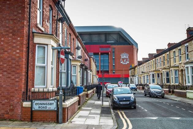general view of anfield stadium during the UEFA Champions League round of 16 match between Liverpool FC and Bayern Munich at Anfield on February 19, 2019 in Liverpool, United Kingdom UEFA Champions League 2018 2019 xVIxVIxImagesx xTomxBodexMultimediaxIVx 13676773