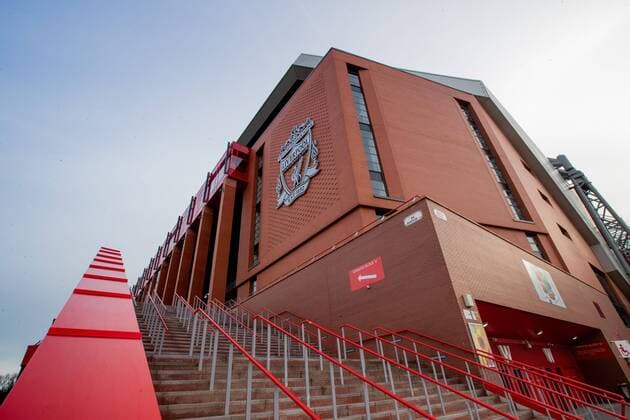 general view of anfield road with the liverpool stadium during the UEFA Champions League round of 16 match between Liverpool FC and Bayern Munich at Anfield on February 19, 2019 in Liverpool, United Kingdom UEFA Champions League 2018 2019 xVIxVIxImagesx xTomxBodexMultimediaxIVx 13676807