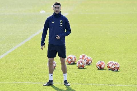 Photo LaPresse - Fabio Ferrari February 19, 2019 Turin, Italy soccer Juventus fc session training day before Atletico Madrid vs Juventus Fc - Uefa Champions In the pic:Cristiano Ronaldo (Juventus F.C.);  Copyright: xFabioxFerrari LaPressex