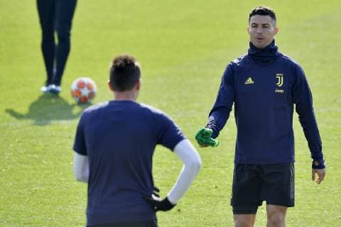 Photo LaPresse - Fabio Ferrari February 19, 2019 Turin, Italy soccer Juventus fc session training day before Atletico Madrid vs Juventus Fc - Uefa Champions In the pic:Cristiano Ronaldo (Juventus F.C.);  Copyright: xFabioxFerrari LaPressex