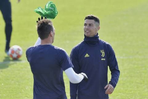 Photo LaPresse - Fabio Ferrari February 19, 2019 Turin, Italy soccer Juventus fc session training day before Atletico Madrid vs Juventus Fc - Uefa Champions In the pic:Cristiano Ronaldo (Juventus F.C.);  Copyright: xFabioxFerrari LaPressex