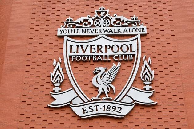 Stadium Anfield outside view Club Logo Liverpool FC vs FC Bayern Munich Football Champions League round of sixteen 19 02 2019 Liverpool Liverpool England Copyright: xkolbert-press ChristianxKolbertx