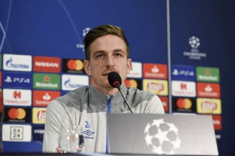 19 02 2019 Football Season 2018 2019 Champions League Round of 16 Press conference and final training FC Schalke 04 Bastian Oczipka FC Schalke 04 Gelsenkirchen Veltins Arena NRW Germany