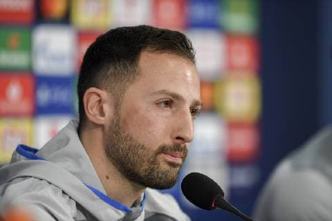19 02 2019 Football Season 2018 2019 Champions League Round of 16 Press Conference and Final Training FC Schalke 04 Head Coach Domenico TEDESCO FC Schalke 04 Gelsenkirchen Veltins Arena NRW Germany