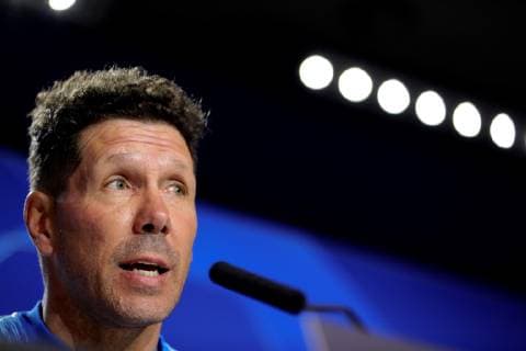 Atletico Madrid s head coach Diego Simeone delivers a press conference PK Pressekonferenz at the Wanda Metropolitano stadium in Madrid, Spain, 19 February 2019. Atletico Madrid will face Juventus on a UEFA Champions League round of 16 first leg soccer match on 20 February 2019. Atletico Madrid s presser !ACHTUNG: NUR REDAKTIONELLE NUTZUNG!  Copyright: xJuanJoxMartinx GRAF277 20190219-636862032244583215