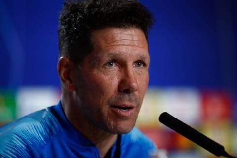 February 19, 2019 - Madrid, MADRID, SPAIN - Diego Pablo Simeone of Atletico de Madrid during the press conference PK Pressekonferenz before the Champions League football match between Atletico de Madrid and Juventus at Wanda Metropolitano stadium, Madrid, Spain, Februeary 19th 2019. Soccer: Champions League - At. Madrid v Juventus - ZUMAa181 20190219_zaa_a181_110 Copyright: xAFP7x