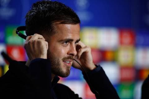 February 19, 2019 - Madrid, MADRID, SPAIN - Miralem Pjanic of Juventus during the press conference PK Pressekonferenz before the Champions League football match between Atletico de Madrid and Juventus at Wanda Metropolitano stadium, Madrid, Spain, Februeary 19th 2019. Soccer: Champions League - At. Madrid v Juventus - ZUMAa181 20190219_zaa_a181_148 Copyright: xAFP7x