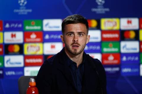 February 19, 2019 - Madrid, MADRID, SPAIN - Miralem Pjanic of Juventus during the press conference PK Pressekonferenz before the Champions League football match between Atletico de Madrid and Juventus at Wanda Metropolitano stadium, Madrid, Spain, Februeary 19th 2019. Soccer: Champions League - At. Madrid v Juventus - ZUMAa181 20190219_zaa_a181_153 Copyright: xAFP7x