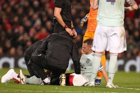 Joshua Kimmich 32 FC Bayern Muenchen injured on ground Liverpool FC vs. FC Bayern Muenchen Soccer Champions League Round of 16 19 02 2019 Liverpool Liverpool England Copyright: xkolbert-press ChristianxKolbertx