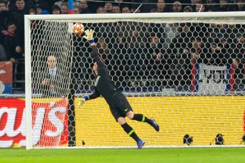Lyon France 19 02 2019 UEFA Champions League 2018 19 Season Quarter Finals Olympique Lyon FC Barcelona Goalkeeper Marc Andre ter Stegen FCB in action DeFodi053