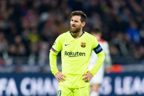 Lyon France 19 02 2019 UEFA Champions League 2018 19 Season quarter-final Olympique Lyon FC Barcelona Lionel Messi FCB watches DeFodi053