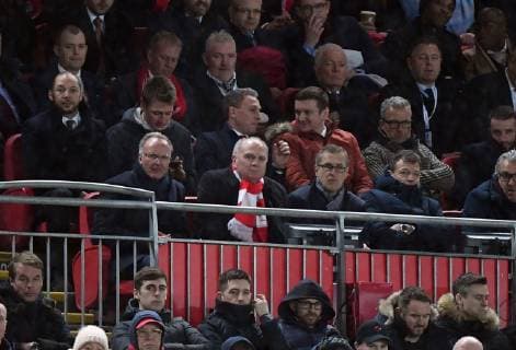 19 02 2019 xkvx Football UEFA Champions League FC Liverpool FC Bayern Muenchen emspor v l Karl Heinz ãKalleÒ Rummenigge CEO FC Bayern Muenchen President Supervisory Board Chairman Uli Hoeness FC Bayern Muenchen DFL DFB REGULATIONS PROHIBIT ANY USE OF PHOTOGRAPHS as IMAGE SEQUENCES and or QUASI VIDEO Liverpool
