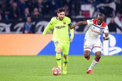 10 LIONEL MESSI (BAR) - 28 TANGUY NDOMBELE (OL) FOOTBALL : Lyon vs Barcelone - Ligue des Champions - 19 02 2019 FEP Panoramic 