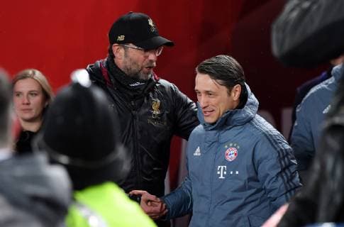 FOOTBALL CHAMPIONS LEAGUE SAISON 2018 2019 ACHTELFINAL HINSPIEL FC Liverpool FC Bayern Muenchen 19 02 2019 Coach Juergen Klopp li FC Liverpool and coach Niko Kovac re FC Bayern Muenchen
