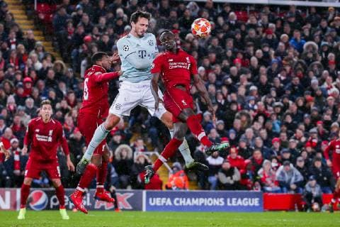 v left in the total ÊGeorginio Wijnaldum FC Liverpool Mats Hummels FC Bayern Muenchen and Sadio Mane FC Liverpool GER UEFA Champions League Round of 16 FC Liverpool FC Bayern Muenchen 19 02 2019 Liverpool Copyright: xTomxWellerx xEibner-Pressefotox EP_twr