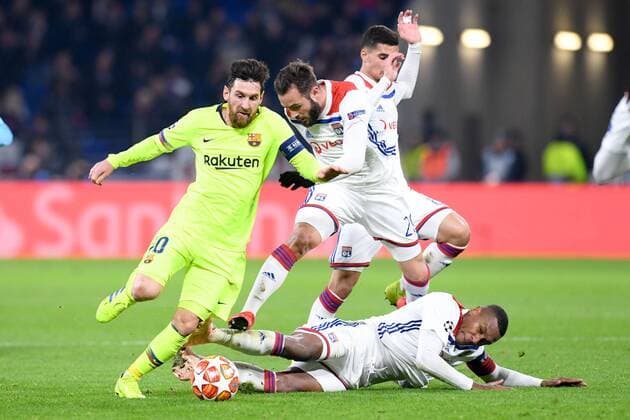 10 LIONEL MESSI (BAR) - 06 MARCELO (OL) FOOTBALL : Lyon vs Barcelone - Ligue des Champions - 19 02 2019 FEP Panoramic 