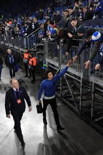 20 02 2019 Football UEFA Champions League Season 2018 2019 Round of sixteen first leg FC Schalke 04 Manchester City Leroy Sane Manchester City welcomes fans Team2