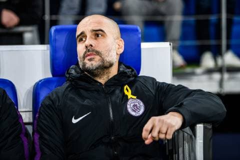 20 02 2019 xkvx Football UEFA Champions League FC Schalke 04 Manchester City emspor v l Coach Coach Pep Guardiola DFL DFB REGULATIONS PROHIBIT ANY USE OF PHOTOGRAPHS as IMAGE SEQUENCES and or QUASI VIDEO Gelsenkirchen
