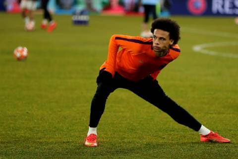 Leroy Sane Manchester City at the Champions League first leg of the 2018 round of sixteen season 19 FC Schalke 04 Manchester City Copyright Thomas Pakusch Copyright: Thomas Pakusch