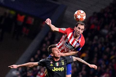 Sport Bilder des Tages Photo Alfredo Falcone - LaPresse20 02 2019 Roma (Italy SoccerAtletico Madrid - JuventusUefa Champions League 2018 2019 - Wanda Metropolitano Stadium of MadridIn the pic:mandzukic and godin  Copyright: xAlfredoxFalconex-xLaPressex