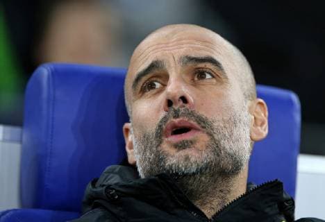 20 02 2019 Football UEFA Champions League 2018 2019 Round of 16 FC Schalke 04 Manchester City at the VELTINS Arena Gelsenkirchen Coach Pep Guardiola Manchester City DFL and DFB regulations prohibit any use of photographs as image sequences and or quasi video