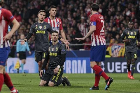 Atletico de Madrid s XXX and Juventus XXX during UEFA Champions League match, Round of 16, 1st leg between Atletico de Madrid and Juventus at Wanda Metropolitano Stadium in Madrid, Spain. February 20, 2019.  (201902200083)