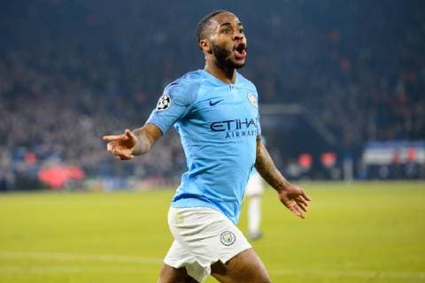GER UEFA Champions League Round of 16 FC Schalke 04 vs Manchester City 20 02 2019 VELTINS Arena Gelsenkirchen Germany GER UEFA Champions League Round of 16 FC Schalke 04 vs Manchester City DFL REGULATIONS PROHIBIT ANY USE OF PHOTOGRAPHS AS IMAGE SEQUENCES AND OR QUASI VIDEO in picture goal jubilation Jubel Raheem Sterling 7 Manchester City nach 2 3 Manchester nordphotox xKurth nph00016