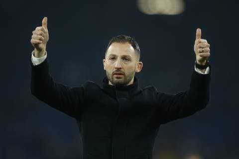 20 02 2019 Football Season 2018 2019 Champions League Round of 16 FC Schalke 04 Manchester City Head Coach Domenico TEDESCO FC Schalke 04 Gelsenkirchen Veltins Arena Germany