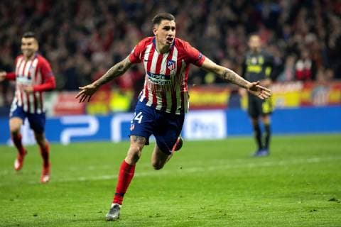 Atletico de Madrid s defender Jose Gimenez celebrates after scoring the 1-0 during the UEFA Champions League round of 16 first leg match between Atletico de Madrid and Juventus at Wanda Metropolitano stadium in Madrid, Spain, 20 February 2019. Atletico de Madrid - Juventus !ACHTUNG: NUR REDAKTIONELLE NUTZUNG!  Copyright: xRodrigoxJimenezx GRAF1007 20190220-636863013045513671
