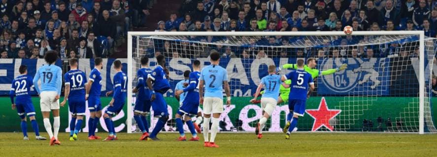Football Champions League Round of 16 FC Schalke 04 Manchester City on 20 02 2019 at the Veltins Arena in Gelsenkirchen Goal to 2 2 by Leroy Sane Manchester DFL Regulations prohibit any use of photographs as image sequences and or quasi video xMNx